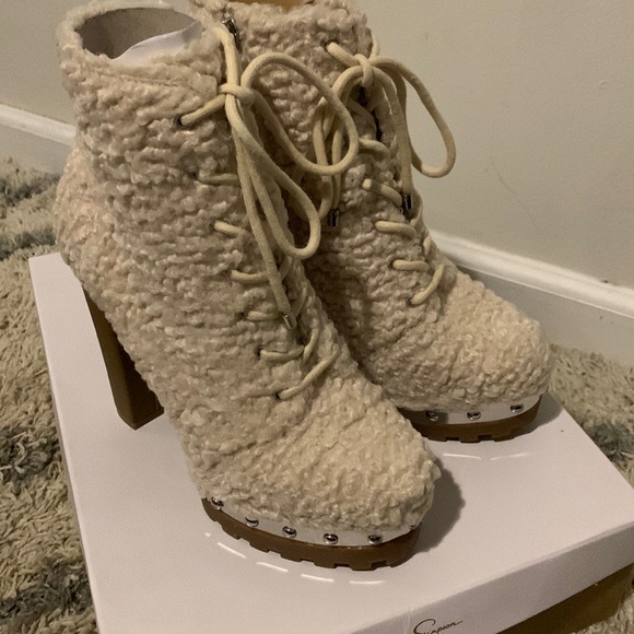 Jessica Simpson combat and moto boots. - Picture 1 of 2